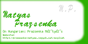 matyas prazsenka business card